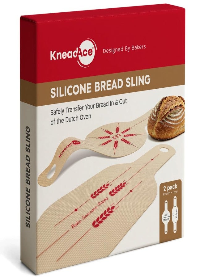 KneadAce Silicone Bread Sling Set Of Oval & Round with Long Handles, Nonstick＆Reusable Easy-Lift Baking Mat Easy Clean Dutch Oven Liners, Sourdough Baking Supplies, Ideal As Gift For Bakers - Image 1