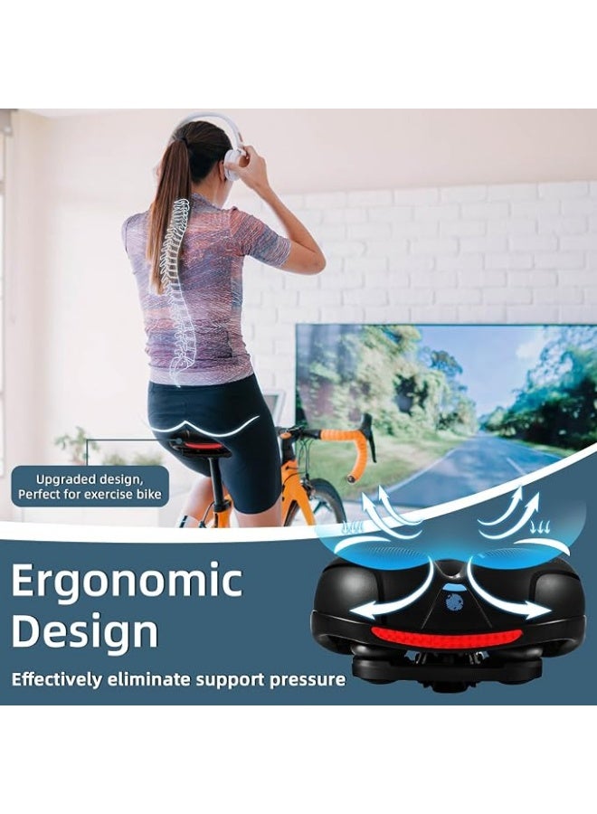 TrueFit TRUE FIT®Bike Seat Cushion Comfort for Men Women, Wide Bicycle Saddle Replacement with Dual Shock Absorbing Ball Memory Foam Padded for Peloton Bike & Bike+/Stationary/Exercise/Indoor/Mountain/Road - Image 3