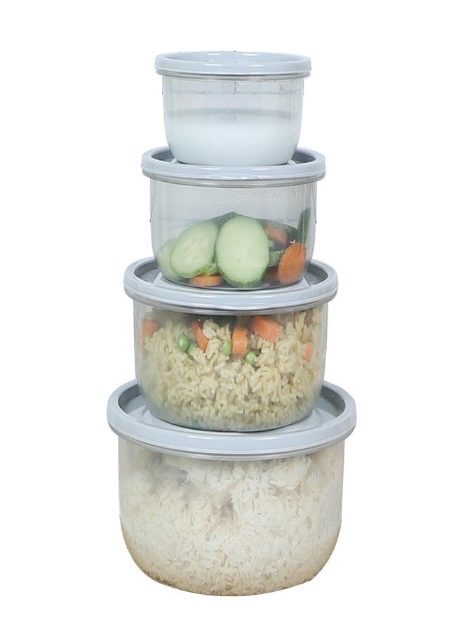 Gluman Plastic Microwave Container Set of 4 With Vent Knob For Steam Release | 100% Food Grade | Dishwasher Safe | Freezer Safe | Microwave Safe | Reusable | Recyclable (Microvent_Grey) - Image 4
