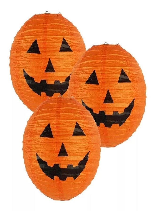 PartyToko 4pcs Halloween Paper Lanterns, Hanging Jack-O'-Lantern Spider Skeleton Pumpkin for Halloween Party Decor, Indoor & Outdoor Spooky Home Decor - 12 Inches 4 pcs - Image 1