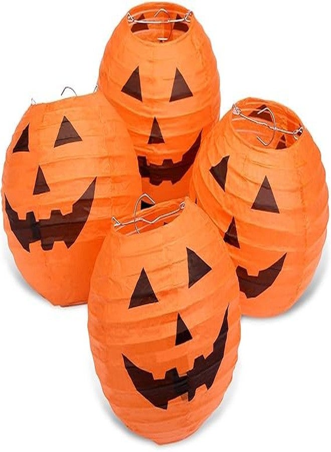 PartyToko 4pcs Halloween Paper Lanterns, Hanging Jack-O'-Lantern Spider Skeleton Pumpkin for Halloween Party Decor, Indoor & Outdoor Spooky Home Decor - 12 Inches 4 pcs - Image 2