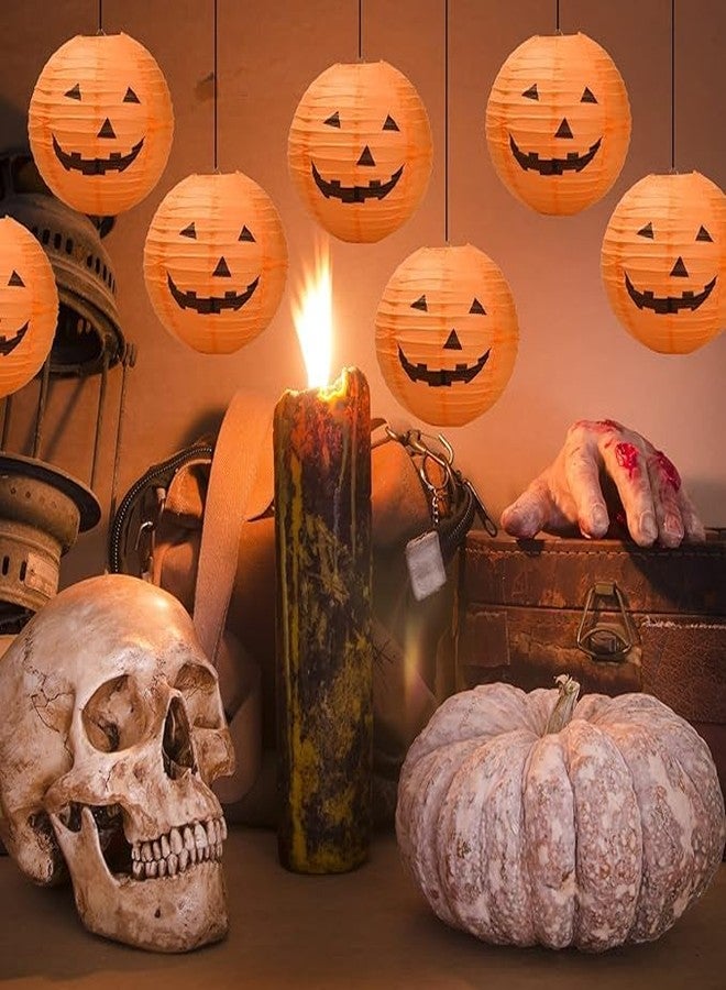 PartyToko 4pcs Halloween Paper Lanterns, Hanging Jack-O'-Lantern Spider Skeleton Pumpkin for Halloween Party Decor, Indoor & Outdoor Spooky Home Decor - 12 Inches 4 pcs - Image 4