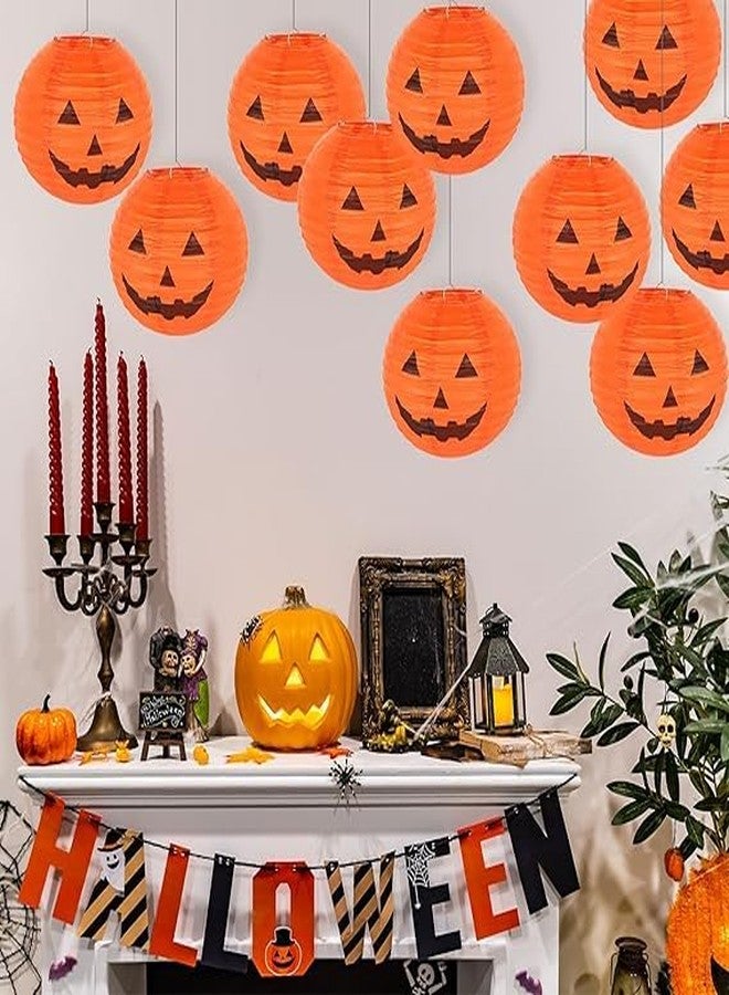 PartyToko 4pcs Halloween Paper Lanterns, Hanging Jack-O'-Lantern Spider Skeleton Pumpkin for Halloween Party Decor, Indoor & Outdoor Spooky Home Decor - 12 Inches 4 pcs - Image 5