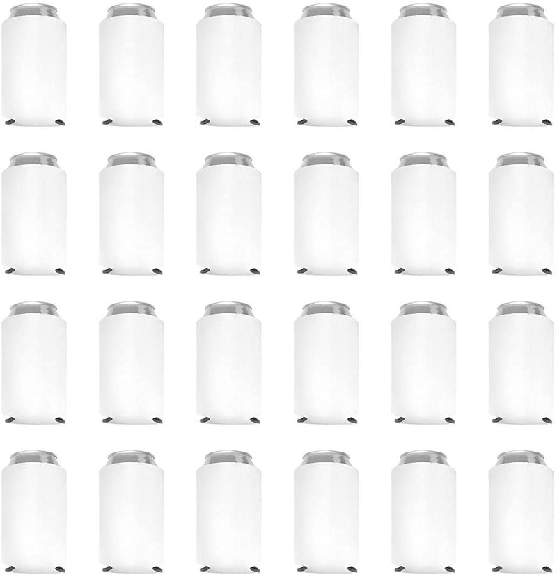 Can Cooler Sleeves Blank Poly Foam Collapsible DIY Customizable for Parties Weddings Bulk 25 White