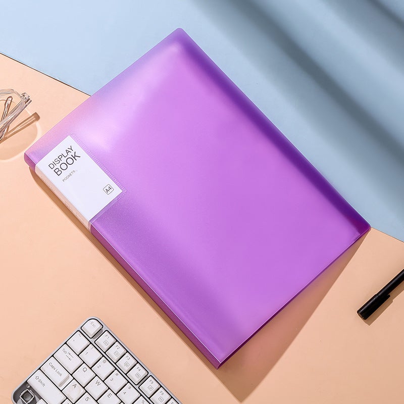 Candy-Colored A4 Document Folder – 20-Page PP Storage for Test Papers - Image 1