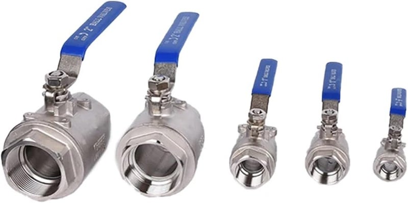 صمام الكرة من قطعتين من الفولاذ المقاوم للصدأ SS304 1 2 3 4 1 1 4 1 1 2 2 بوصة خيوط - Image 1