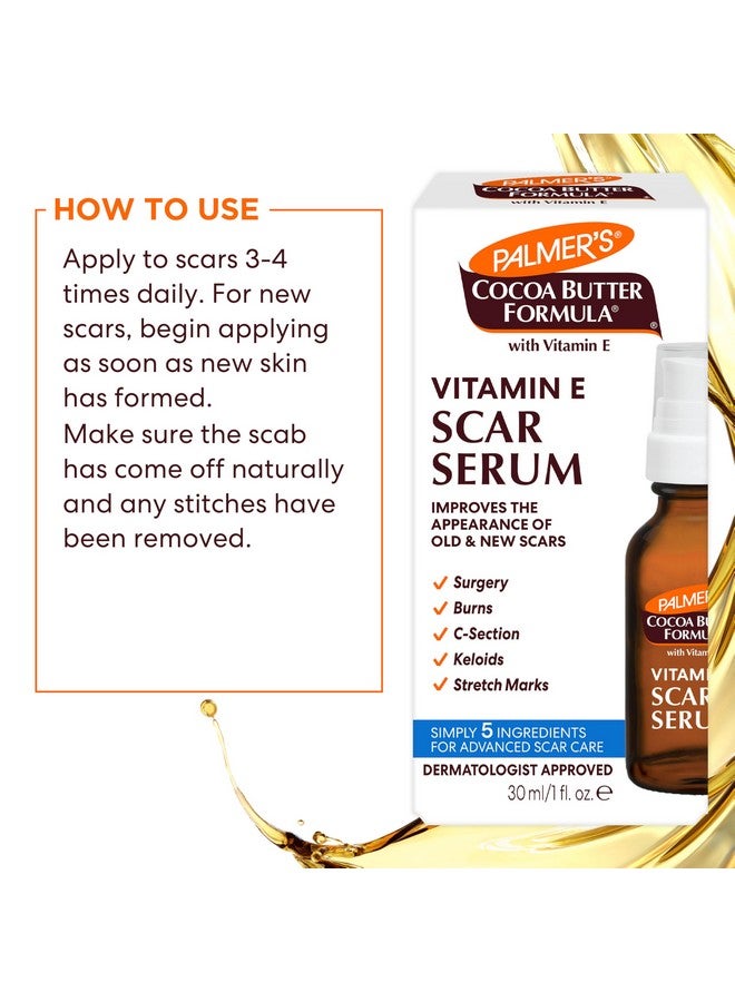 PALMER'S Palmer's Cocoa Butter Formula Scar Serum, Skin Brightening Oil for Face & Body, Concentrated Serum with Vitamin E, Fragrance Free, 1 Fl Oz  - Image 5