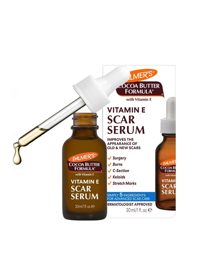 PALMER'S Palmer's Cocoa Butter Formula Scar Serum, Skin Brightening Oil for Face & Body, Concentrated Serum with Vitamin E, Fragrance Free, 1 Fl Oz  - Image 1