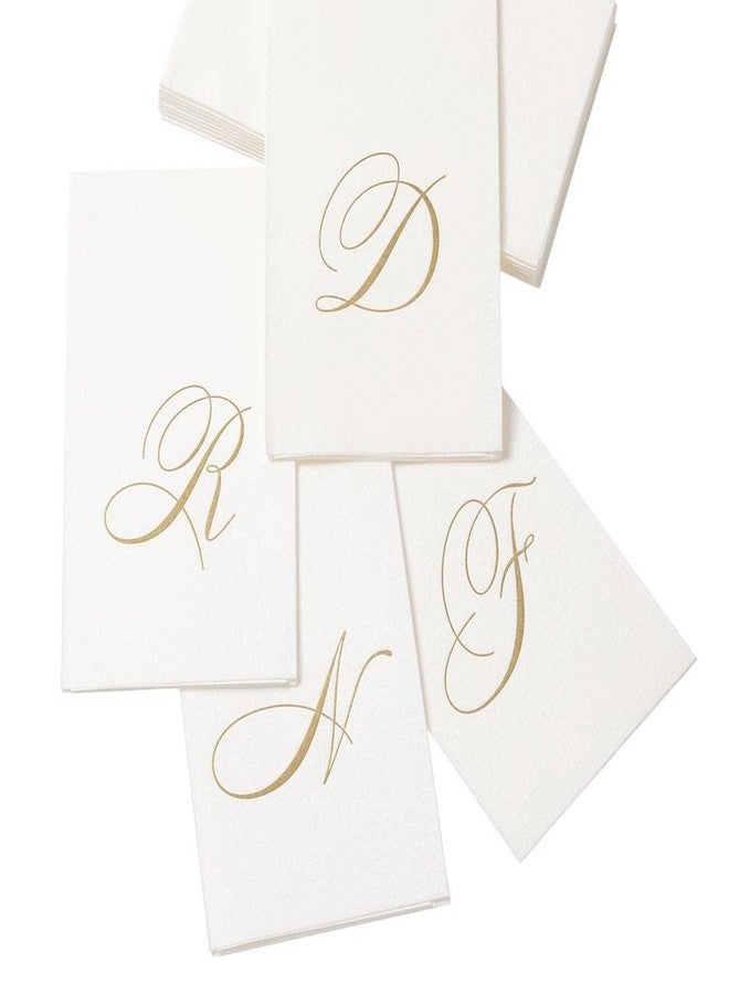 Caspari White Pearl Paper Linen Guest Towels, Monogram Initial B, Pack of 24 - Image 2