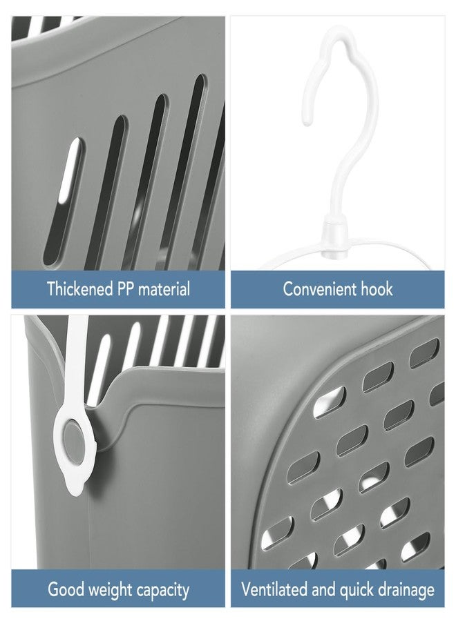 POPETPOP Hanging Shower Caddy Basket: Portable Kitchen Organizer Storage Basket with Hook - Caddy Organizer Bin for Home Bathroom Kitchen College Dorm, Pantry (grey) - Image 5