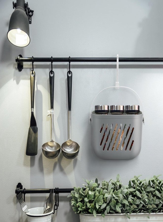 POPETPOP Hanging Shower Caddy Basket: Portable Kitchen Organizer Storage Basket with Hook - Caddy Organizer Bin for Home Bathroom Kitchen College Dorm, Pantry (grey) - Image 2