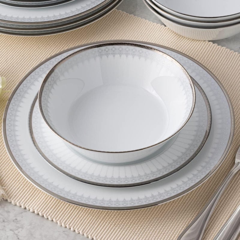 Noritake Silver Colonnade 12Piece Set in White - Image 5