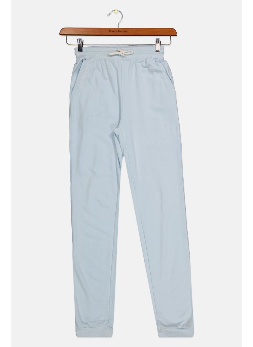 Ed Hardy - Kids Boy Embroidered Logo Drawstring Jogger Pants, Light Blue - Image 1
