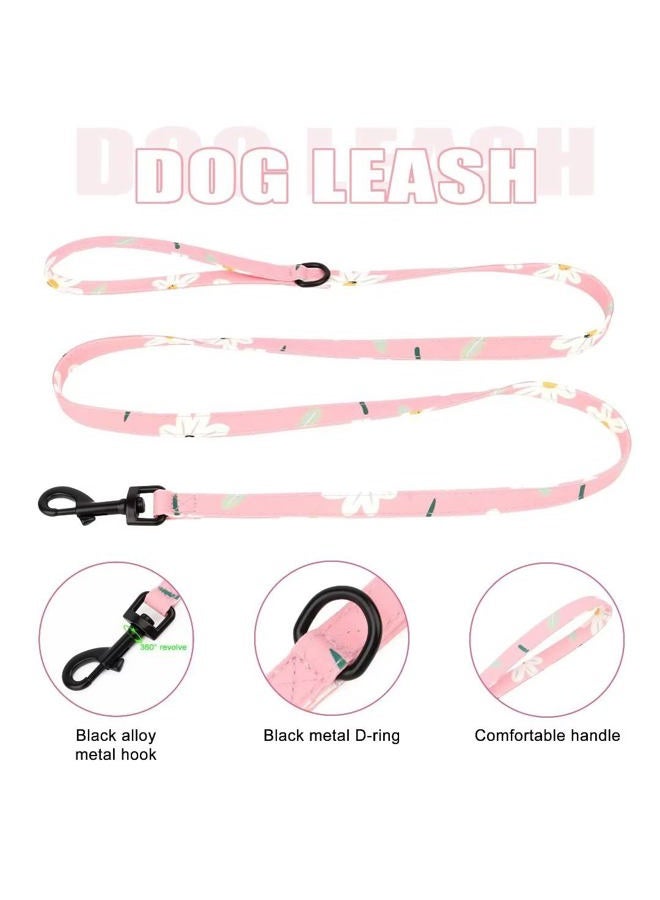 BEIRUI Cute Girl Dog Collars, Harnesses & Leashes Set - Adjustable Dog Collar and Leash Set with Flower - Soft Mesh Dog Vest Harness for Puppies Small & Extra Small Dogs Cats (Pink-1,XXS) - Image 5