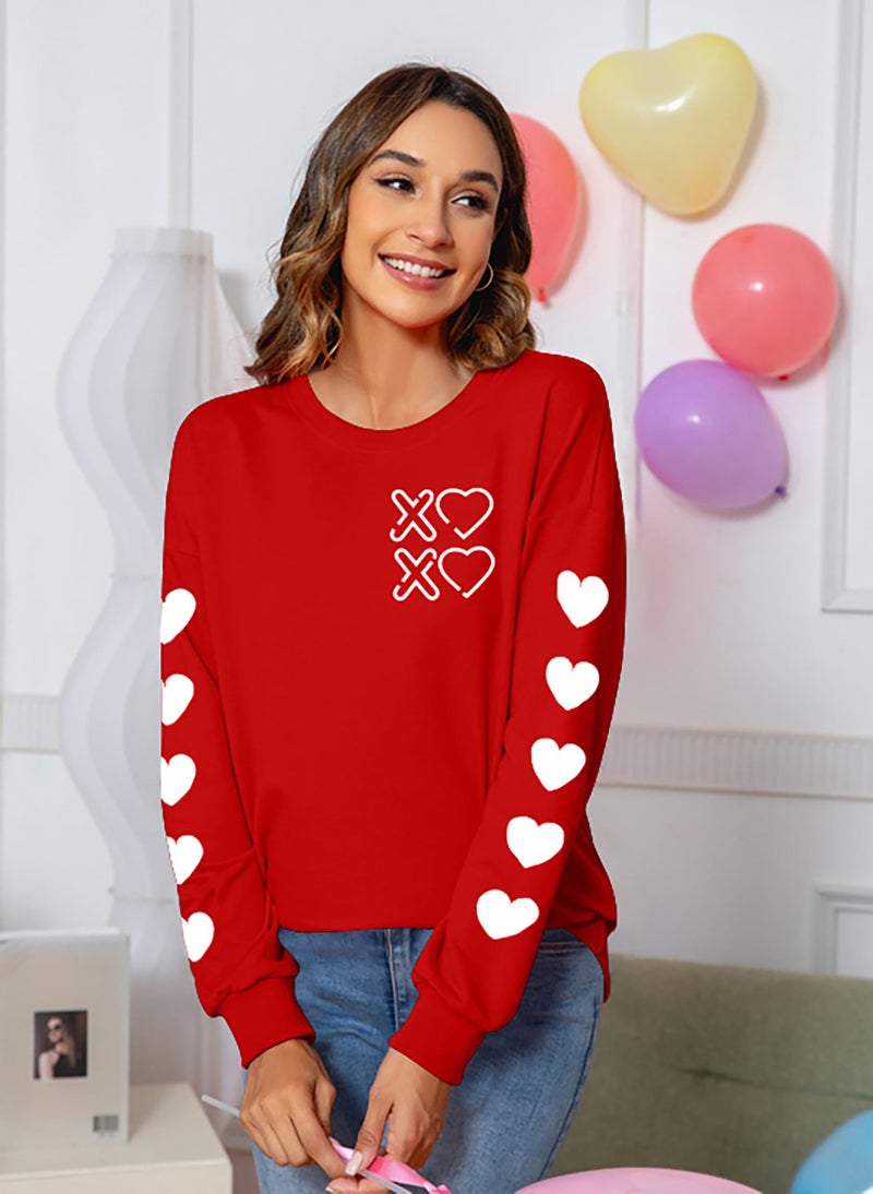 CAZYCHILD Valentines Day Shirt for Women: Love Heart Graphic Long Sleeve Valentine Pullover Tops Casual Valentines Gifts - Image 3