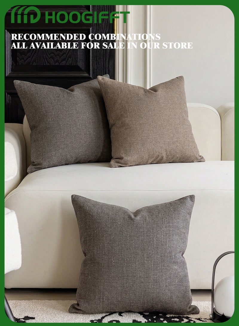 HOOGIFFT Chenille Cushion Covers Set of 2 45x45cm Soft Thick Throw Pillow Covers with Hidden Zipper Washable Decorative Sofa Cushion Covers - Image 4