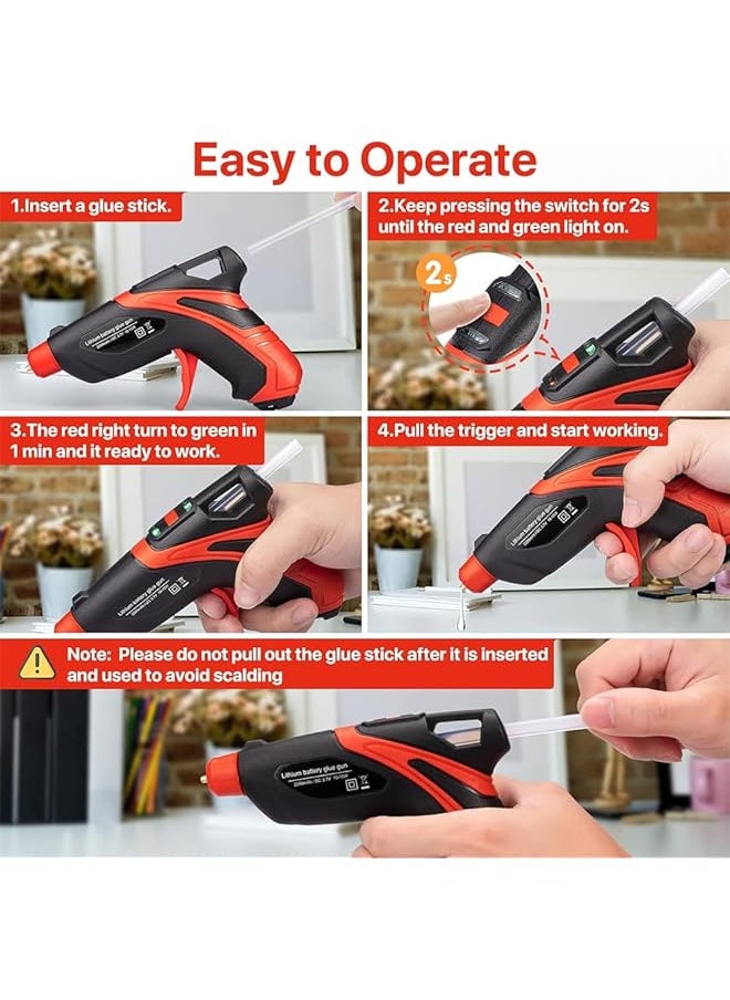 erorex Cordless Hot Glue Gun Fast Preheating Gun Kit With 30 Pcs Sticks High Temp Electric Power Glue Gun Usb Rechargeable Melt Tools For Quick Home Repairs Arts Crafts Diy And Festival Decorations  - Image 3