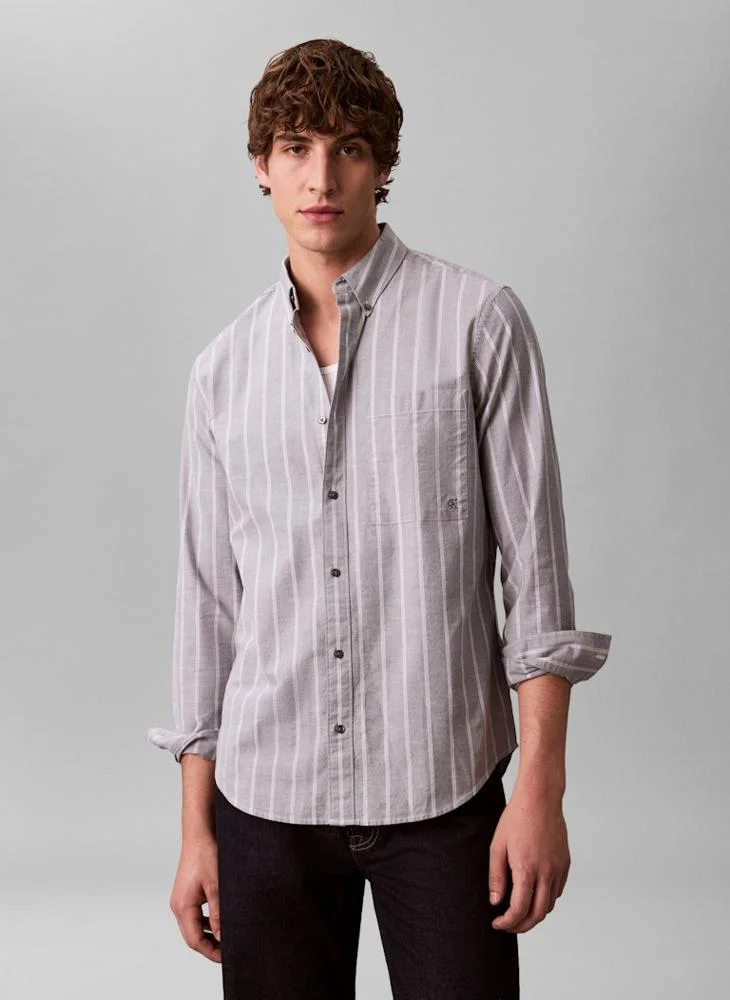 كالفن كلاين جينز قميص كلاسيك فيت مخطط أكسفورد