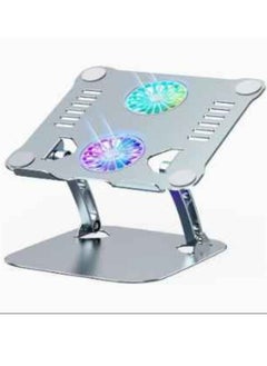 Multifunctional Laptop Cooling Fan Adjustable Stand Metal Alloy Radiator For Gaming Heat Dissipation Silver