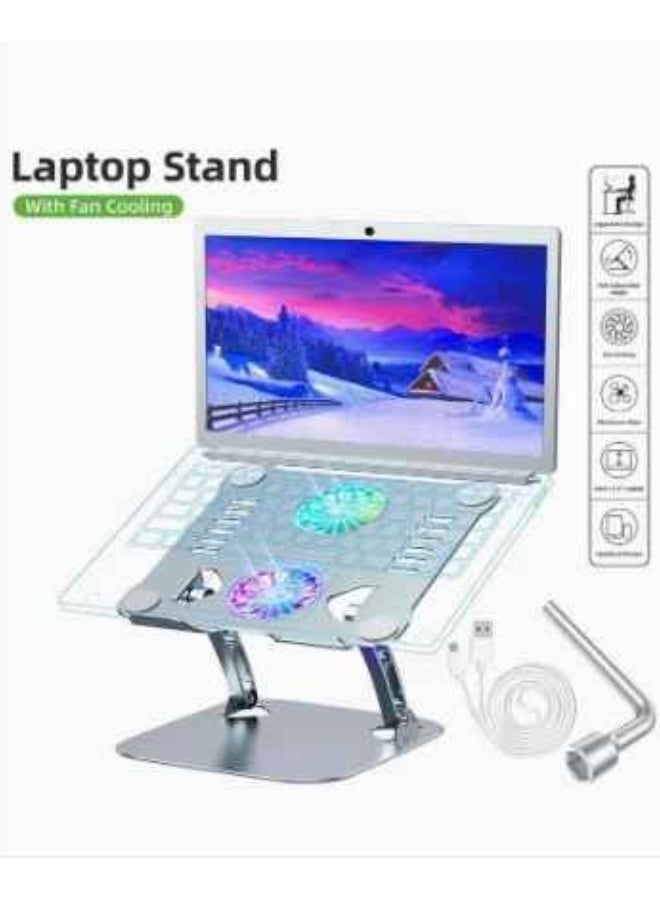 JOMILA - Multifunctional Laptop Cooling Fan Adjustable Stand Metal Alloy Radiator For Gaming Heat Dissipation Silver - Image 1