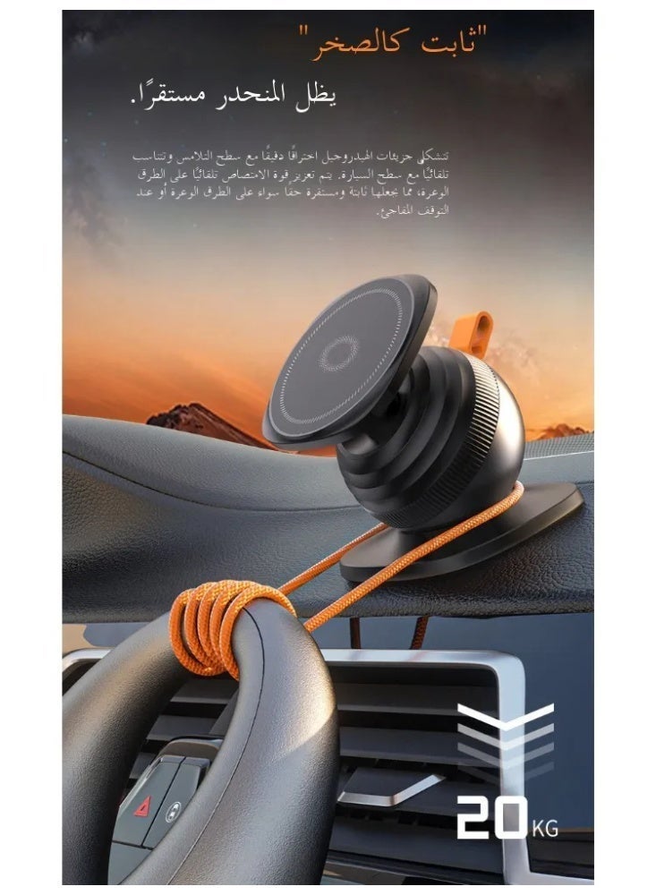 Strong Magnetic Dashboard Car Phone Holder - 360° Adjustable & Extendable Mount for Safe Driving | Ideal for Desert Trips & Daily Navigation - Image 3