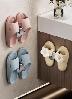 E COMMERCE  BAG 2 Pieces Wall Mounted Self Adhesive Bathroom Slipper Holder Shoe Holder For Entranceway Sticky Loofah And Body Srcub Holder For Shower Wall Toilet Storage Organizer Back Door Organizer  - Image 1