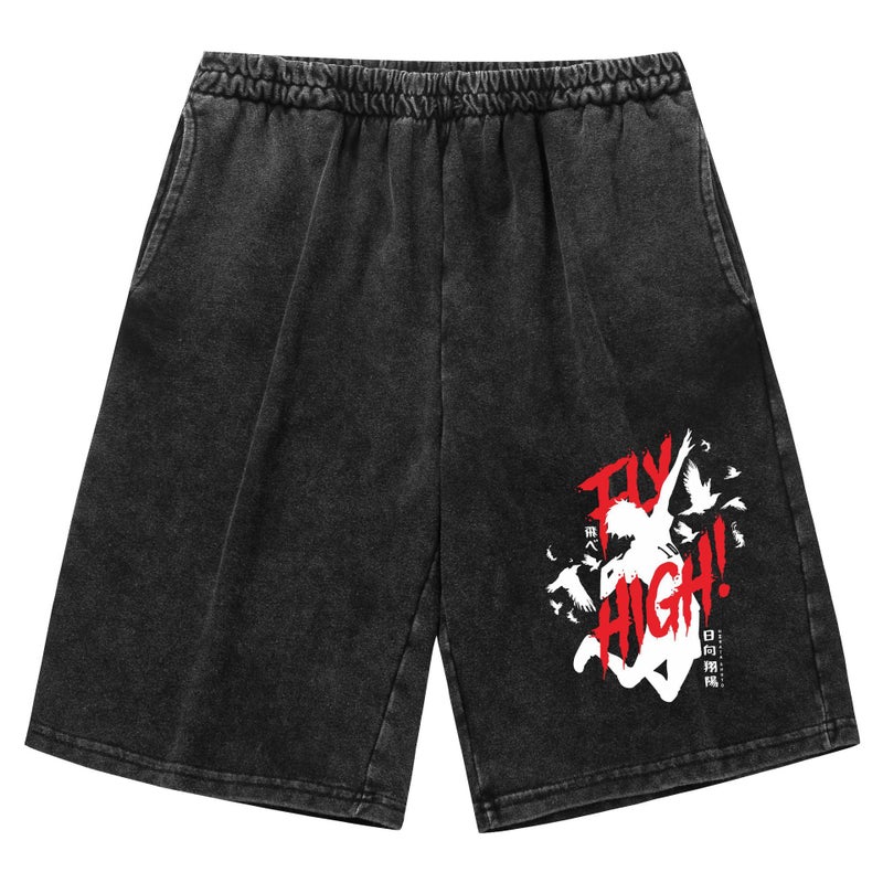 Haikyuu Volleyball Juvenile Washed Old Vintage Shorts European Size Printing Leisure Sports - Image 5