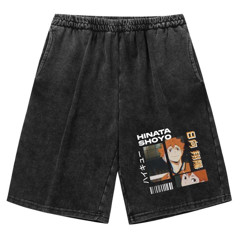 Haikyuu Volleyball Juvenile Washed Old Vintage Shorts European Size Printing Leisure Sports - Image 2