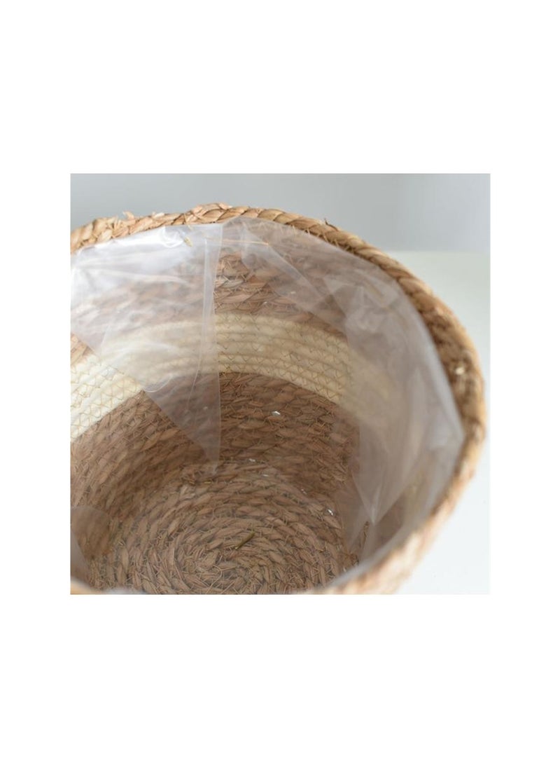 yongsheng Seagrass Planter Basket Indoor Outdoor, Flower Pots Cover, Plant Containers, Beige, Set Of 3 Flower Pots  - Image 5
