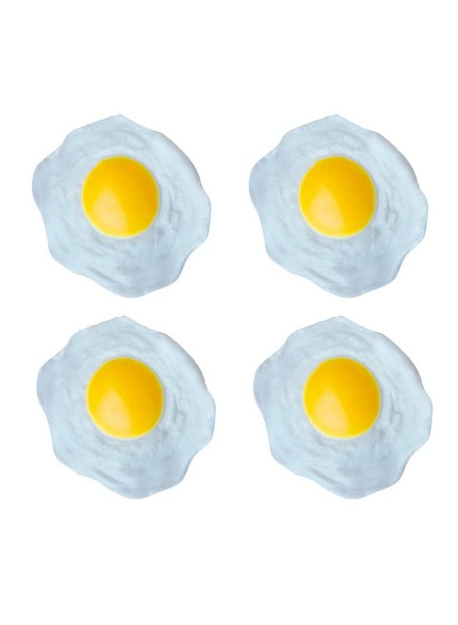 STOBOK Artificial Fried Egg Toy 4Pcs Fake Fried Egg Poached Egg Simulation Poached Egg Novelty Squeeze Toys For Kids Children Eggs Simulation Anti Toy Food Simulation Toys - Image 1