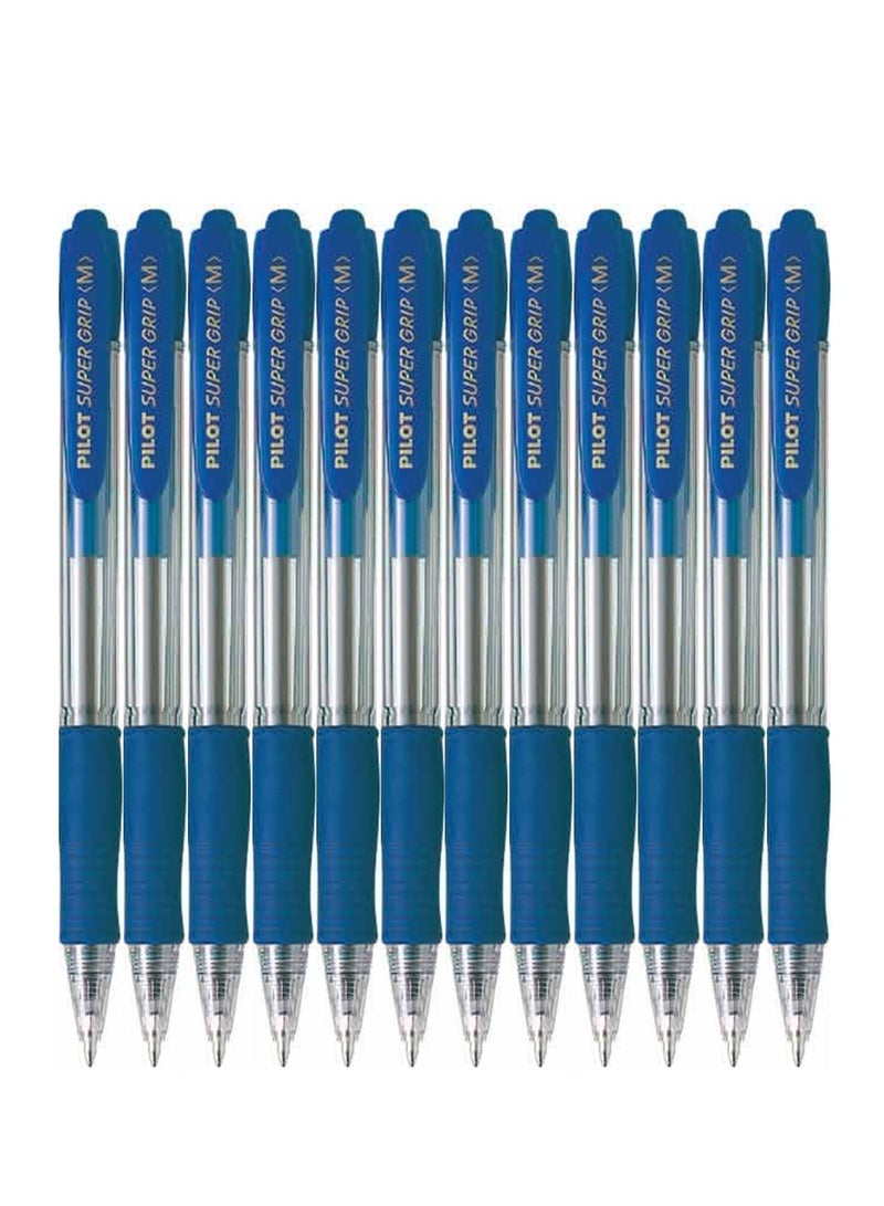 PILOT قلم حبر جاف قابل للسحب 12 قطعة بقبضة ممتازة طرف متوسط حبر أزرق - Image 1