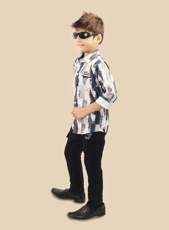 Ts Trends Ts Trends Printed Buttoned Shirt and Pant Set