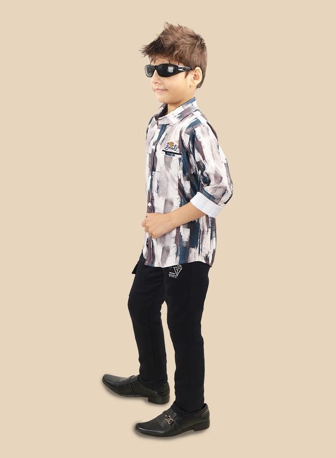 Ts Trends Printed Buttoned Shirt and Pant Set - Image 2