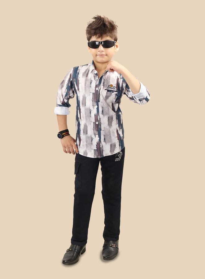 Ts Trends Printed Buttoned Shirt and Pant Set - Image 1