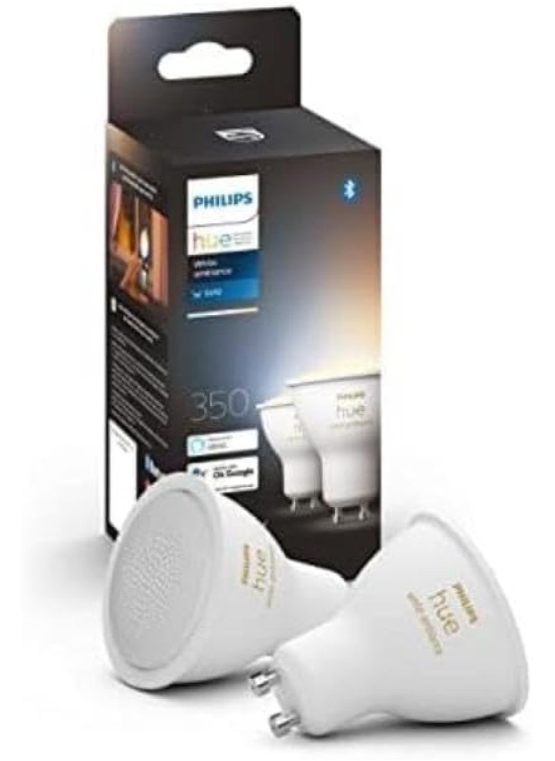 Philips - Philips Hue White Ambiance Smart Light Bulb 2 Pack [GU10 Spot] With Bluetooth. Works with Alexa, Google Assistant and Apple Homekit - Image 1