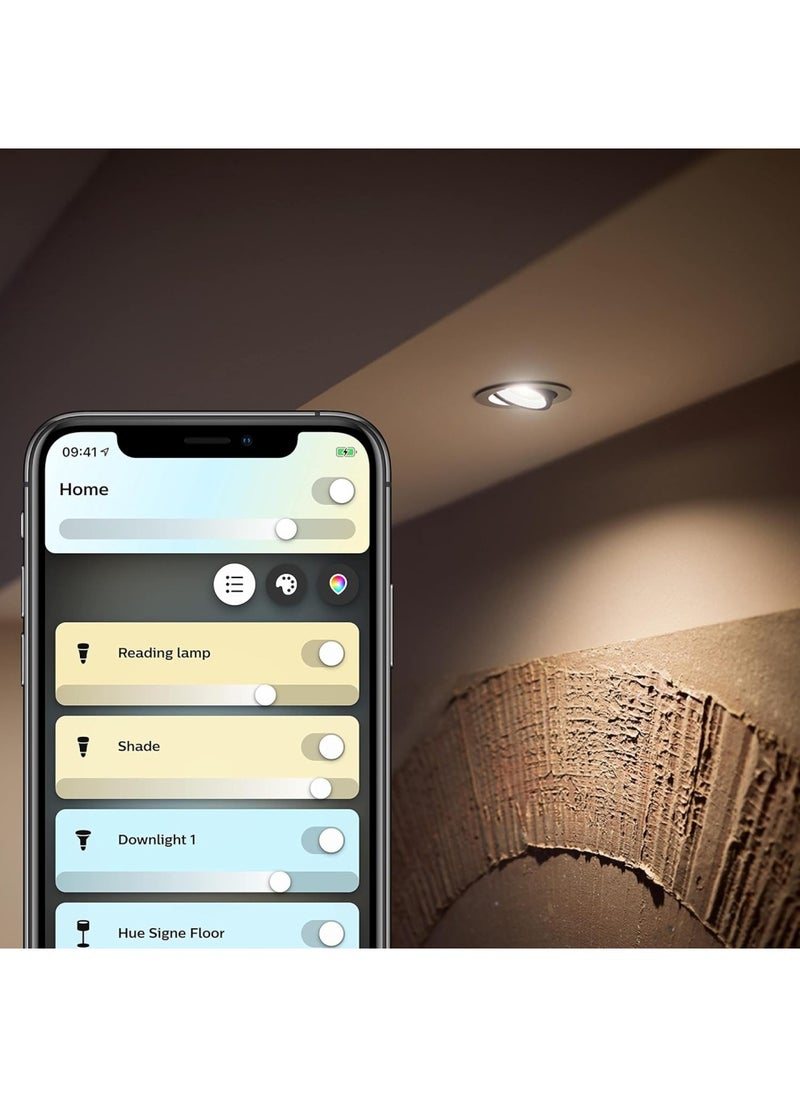 Philips - Philips Hue White Ambiance Smart Light Bulb 2 Pack [GU10 Spot] With Bluetooth. Works with Alexa, Google Assistant and Apple Homekit - Image 1