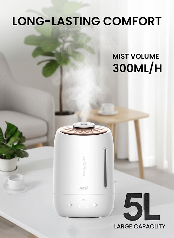Deerma 5L Humidifier and Diffusers with Aroma Therapy, Cool Mist Air Humidifier for Baby Home, Baby Room, Office & Plant, Auto-Off, Quiet Operation, Touch Display and with 360° Rotation Nozzle F600 white - Image 3