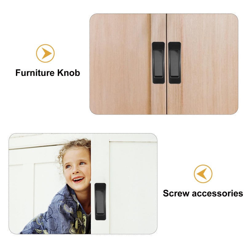 Black Stick On Pull Knobs 10 Pairs Adhesive Cabinet Handles For Doors Drawers - Image 4