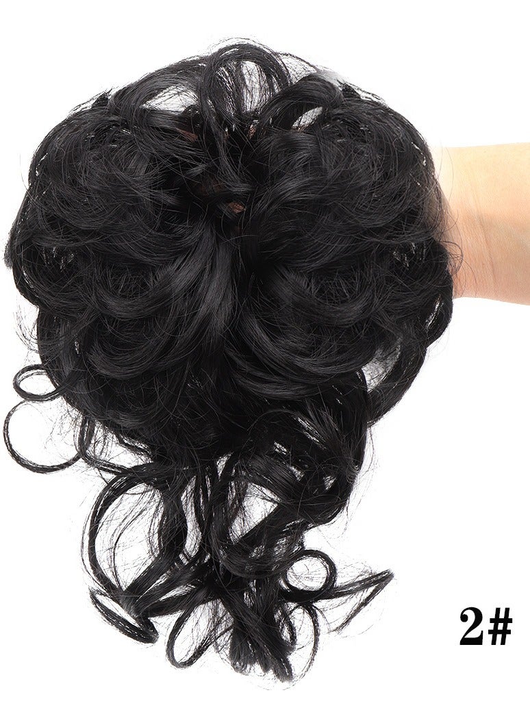ORiTi Add Volume and Style with Synthetic Messy Curly Hair Bun Chignon Scrunchy Hair Band! Hair Accessories - Image 2