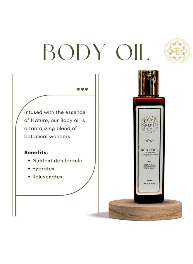 SAAR body oil for nourishment and skin repair women & men 200ml | moisture locking | relaxing | natural | almond vitamin e body oil | skin care | bath & body massage oil - Image 3