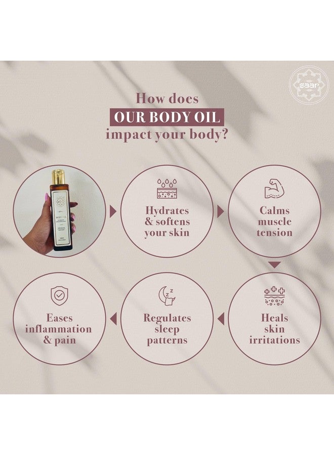 SAAR body oil for nourishment and skin repair women & men 200ml | moisture locking | relaxing | natural | almond vitamin e body oil | skin care | bath & body massage oil - Image 2