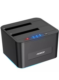 FIDECO Hard Drive Docking Station, USB 3.0 SATA HDD Docking Station for 2.5 & 3.5 inch SATA HDD/SSD, Dual Bay, Support Offline Clone  - Image 1
