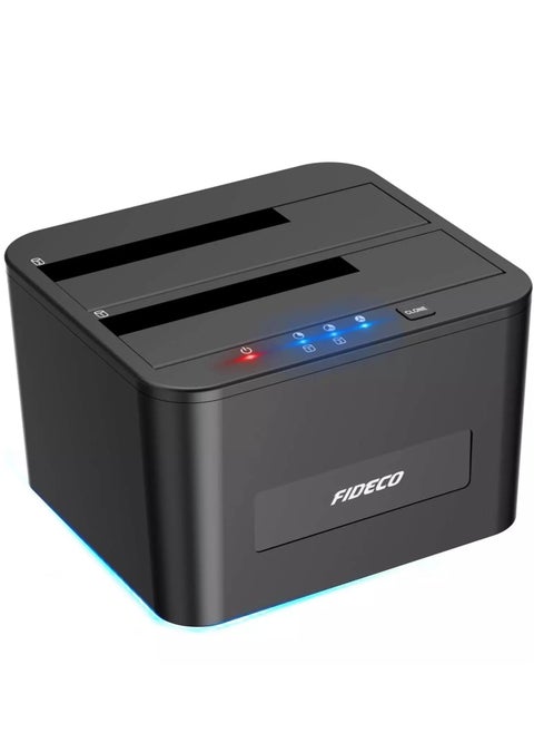 محطة إرساء القرص الصلب، محطة إرساء USB 3.0 SATA HDD لـ 2.5 و3.5 بوصة SATA HDD/SSD، خليج مزدوج، تدعم النسخ دون اتصال