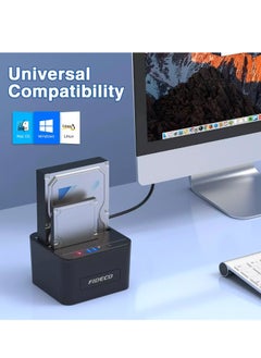 FIDECO Hard Drive Docking Station, USB 3.0 SATA HDD Docking Station for 2.5 & 3.5 inch SATA HDD/SSD, Dual Bay, Support Offline Clone  - Image 5