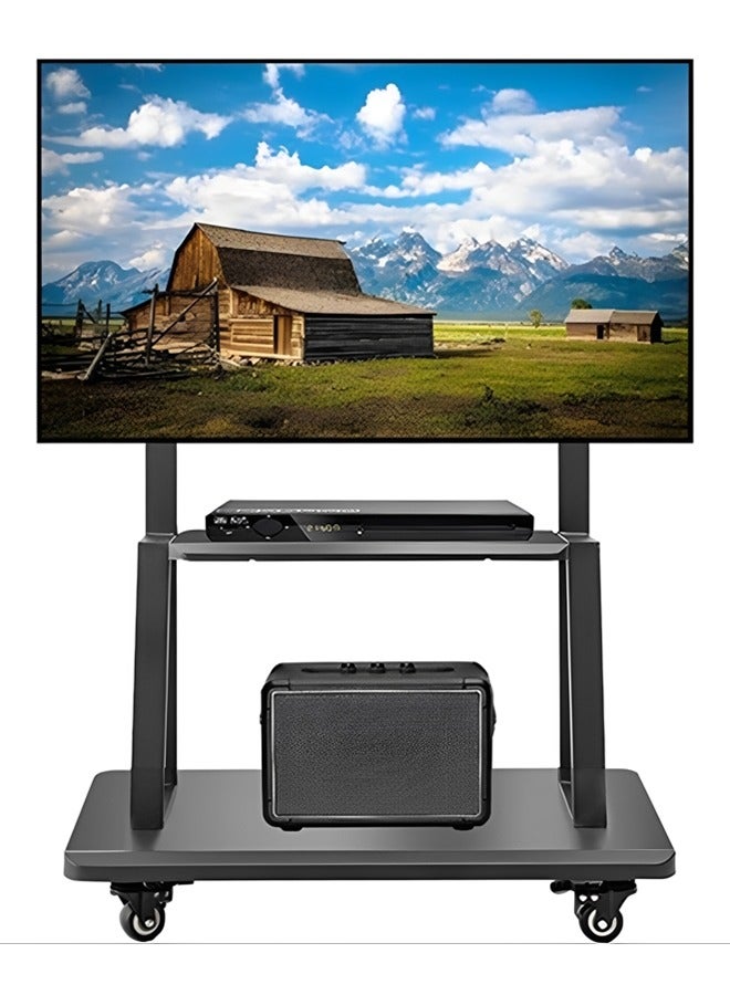 Beauenty Mobile TV Stand,Rolling TV Stand with Wheels for 32-65 Inch TV,Height Adjustable Floor Heavy-Duty TV Cart LCD LED OLED Flat Panel Screens Smartboard Holds up to 90lbs Portable TV Stand - Image 1