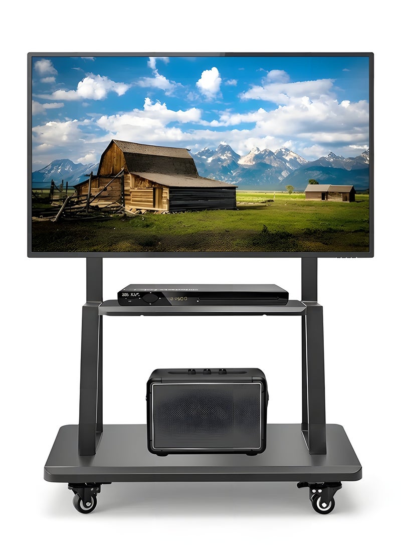 Beauenty Mobile TV Stand,Rolling TV Stand with Wheels for 32-65 Inch TV,Height Adjustable Floor Heavy-Duty TV Cart LCD LED OLED Flat Panel Screens Smartboard Holds up to 90lbs Portable TV Stand - Image 1