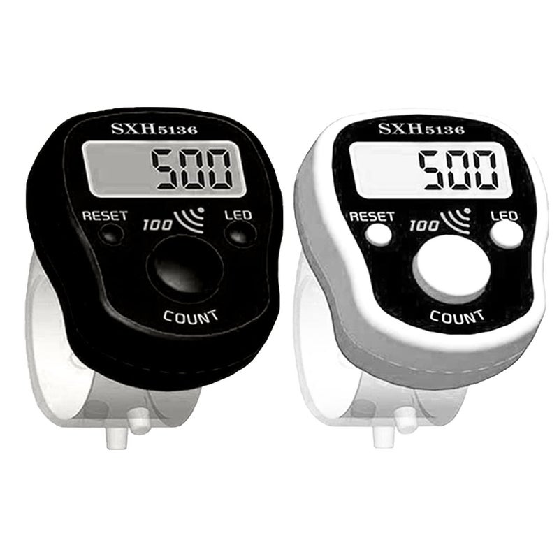 TESEAS Finger Counter Click Manual Digital clicker, 2pack Stitch Tally Knitting Counters Led Re-settable Digits Pitch Electronic LCD Display finger Number Counter Finger Hand Tally Counter Counting Clicker - Image 1