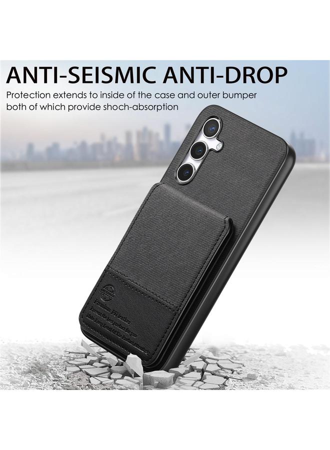 اس-توب جراب لهاتف Samsung Galaxy A05s مصنوع من الجلد الصناعي المائل مع حقيبة بطاقات RFID قابلة للطي عموديًا - Image 4