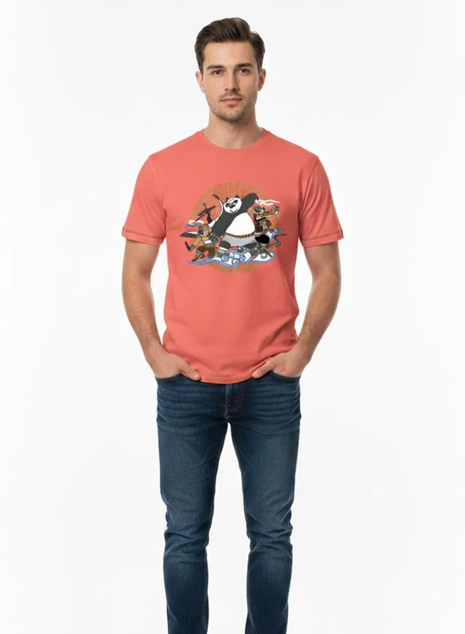 Take Two Men Kung Fu Panda Graphic Crew Neck T-Shirt