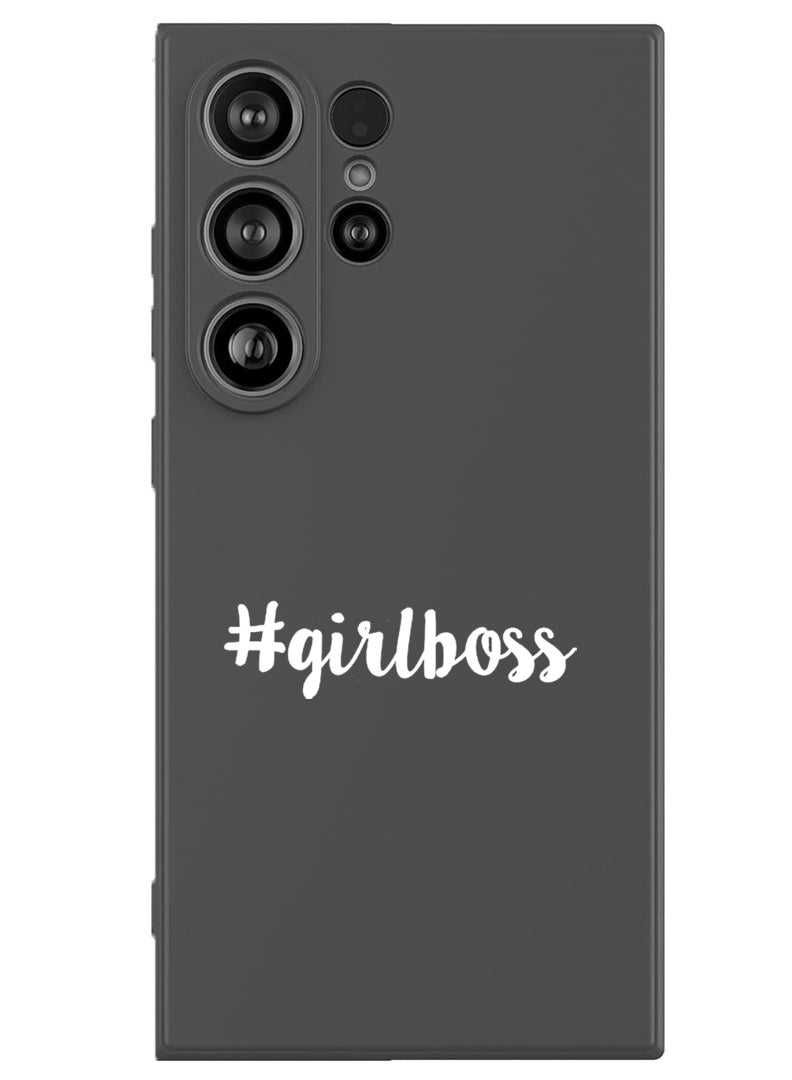 Theodor Protective Slim Fit Case Liquid Silicone Cover with Full Body Protection Anti-Scratch Shockproof Case For Samsung Galaxy S25 Ultra (Blue) - Girl boss - White - Image 1